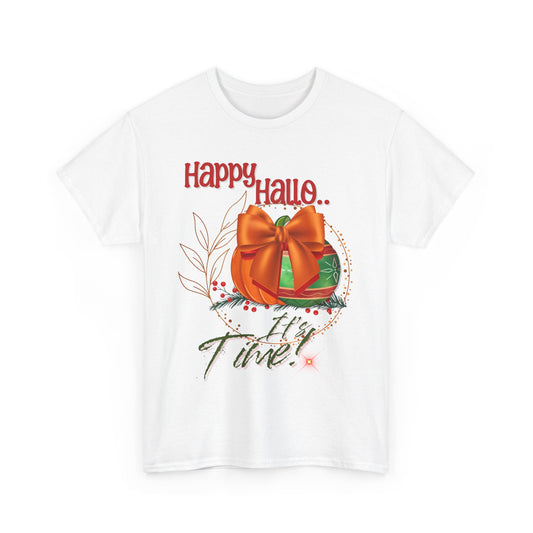 Happy Halloween Unisex Heavy Cotton Tee, Spooky Shirt, Fall Apparel, Halloween Celebration Tee, Holiday Gift, Cozy Casual Wear